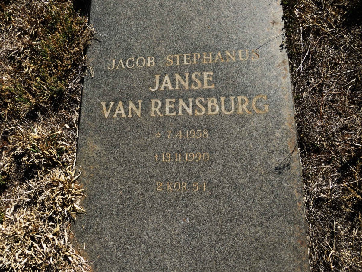 RENSBURG Jacob Stephanus, Janse van 1958-1990