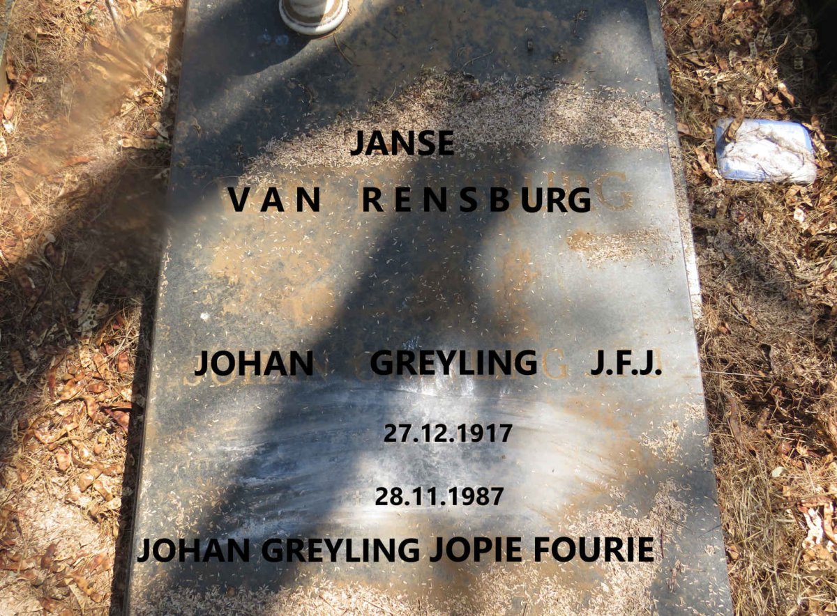 RENSBURG Johan Greyling Jopie Fourie, Janse van 1917-1987 _2