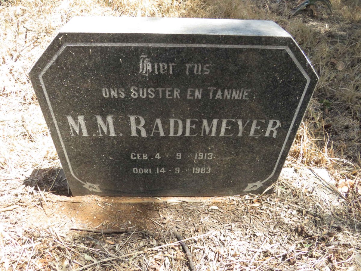 RADEMEYER M.M. 1913-1983