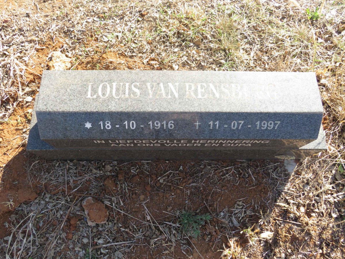 RENSBURG Louis, van 1916-1997