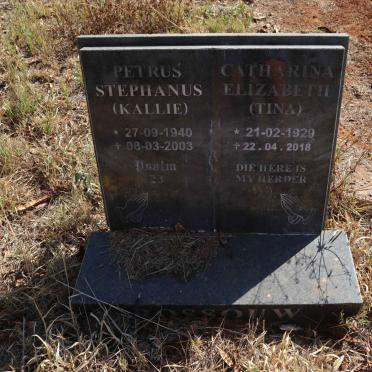 ROSSOUW Petrus Stephanus 1940-2003 & Catharina Elizabeth 1929-2018 