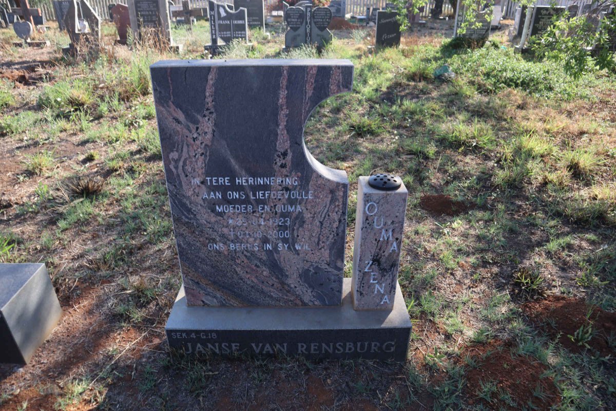 RENSBURG Zena, Janse van 1923-2000