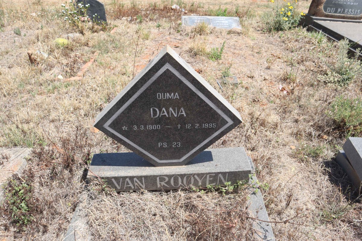 ROOYEN Dana, van 1900-1995