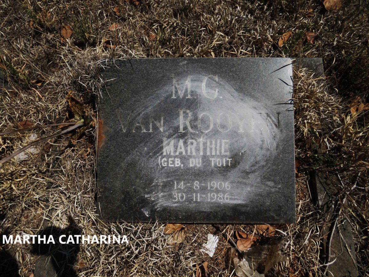 ROOYEN Martha Catharina, van nee DU TOIT 1906-1986