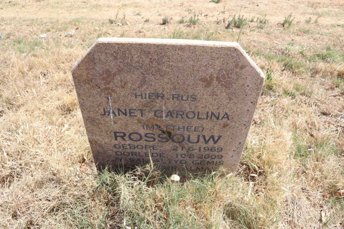 ROSSOUW Janet Carolina nee MATTHEE 1969-2009