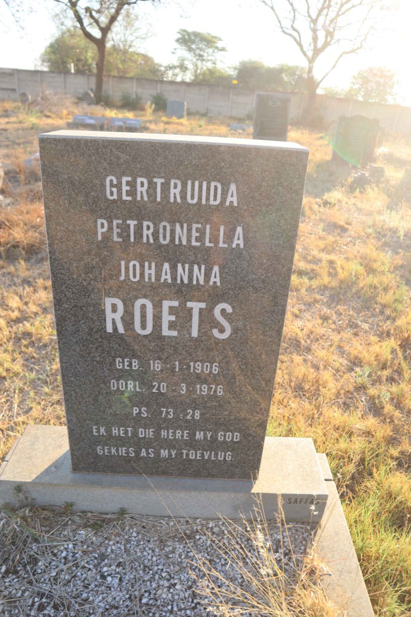 ROETS Gertruida Petronella Johanna 1906-1976