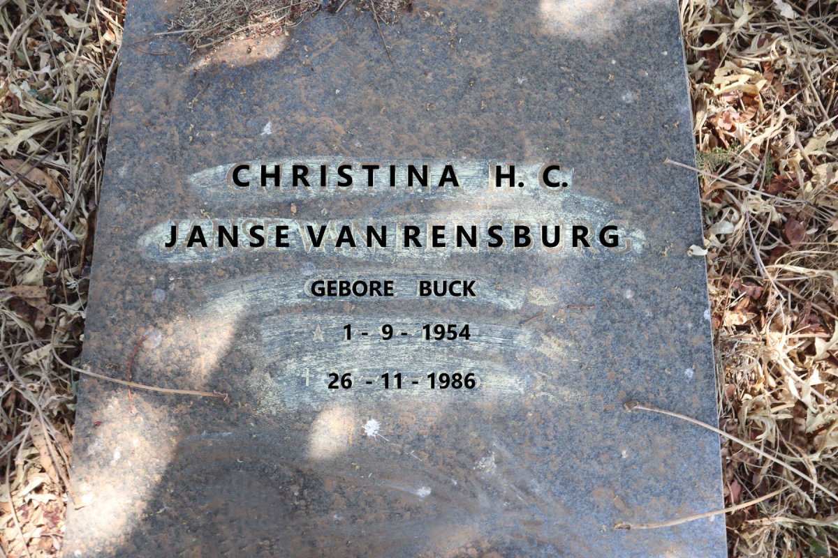 RENSBURG Christina H.C., Janse van 1954-1986