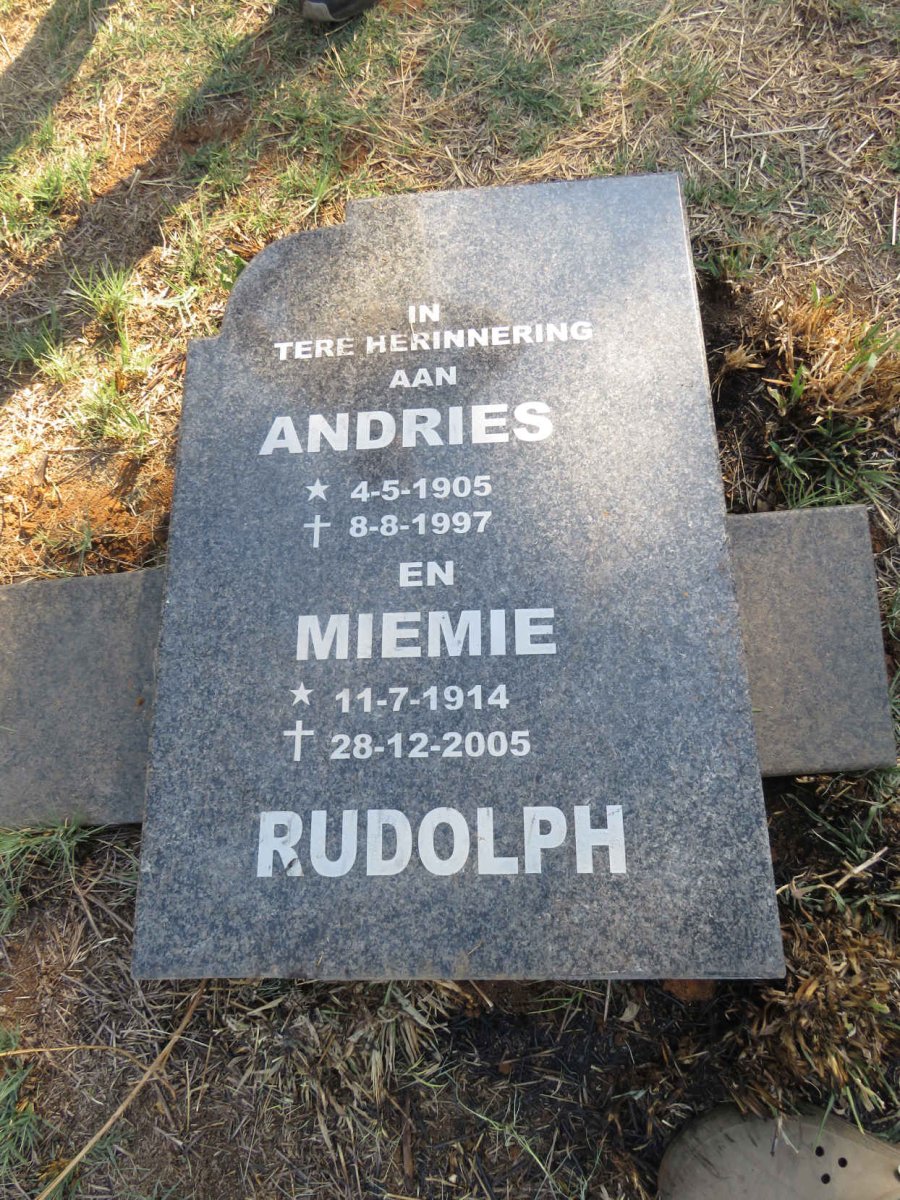 RUDOLPH  Andries 1905-1997 & Miemie 1914-2005