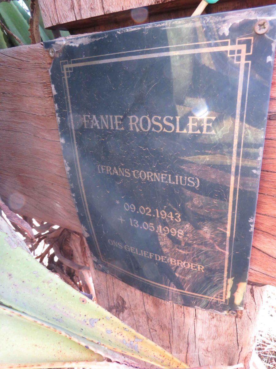 ROSSLEE Frans Cornelius 1943-1998