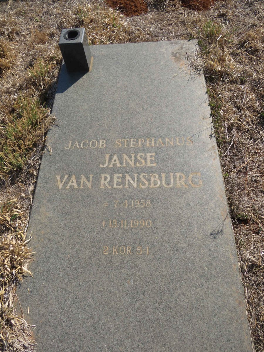 RENSBURG Jacob Stephanus, Janse van 1958-1990