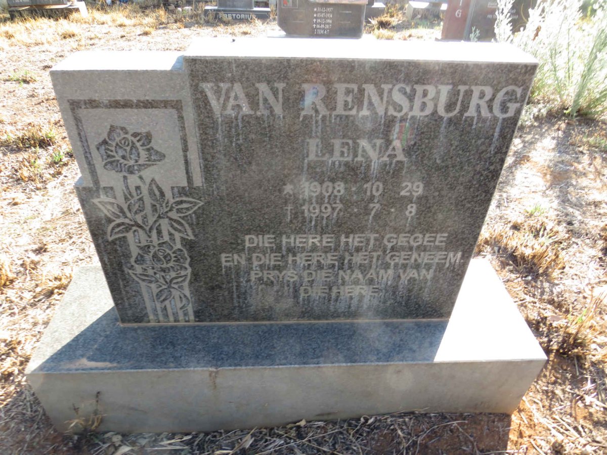 RENSBURG Lena, van 1908-1997