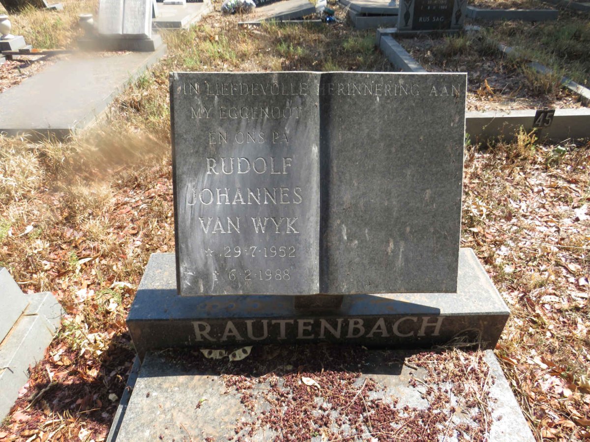 RAUTENBACH Rudolf Johannes van Wyk 1952-1988