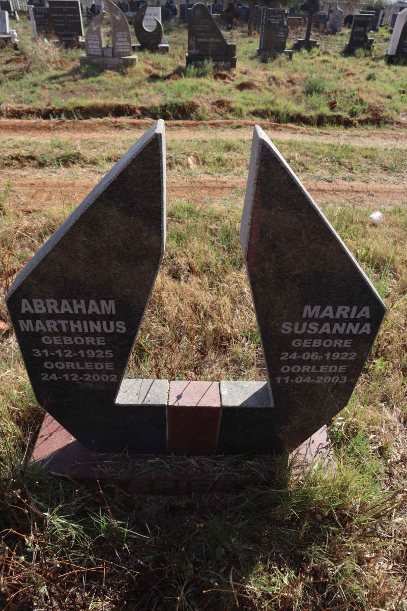 SPIES Abraham Marthinus 1925-2002 & Maria Susanna 1922-2003 