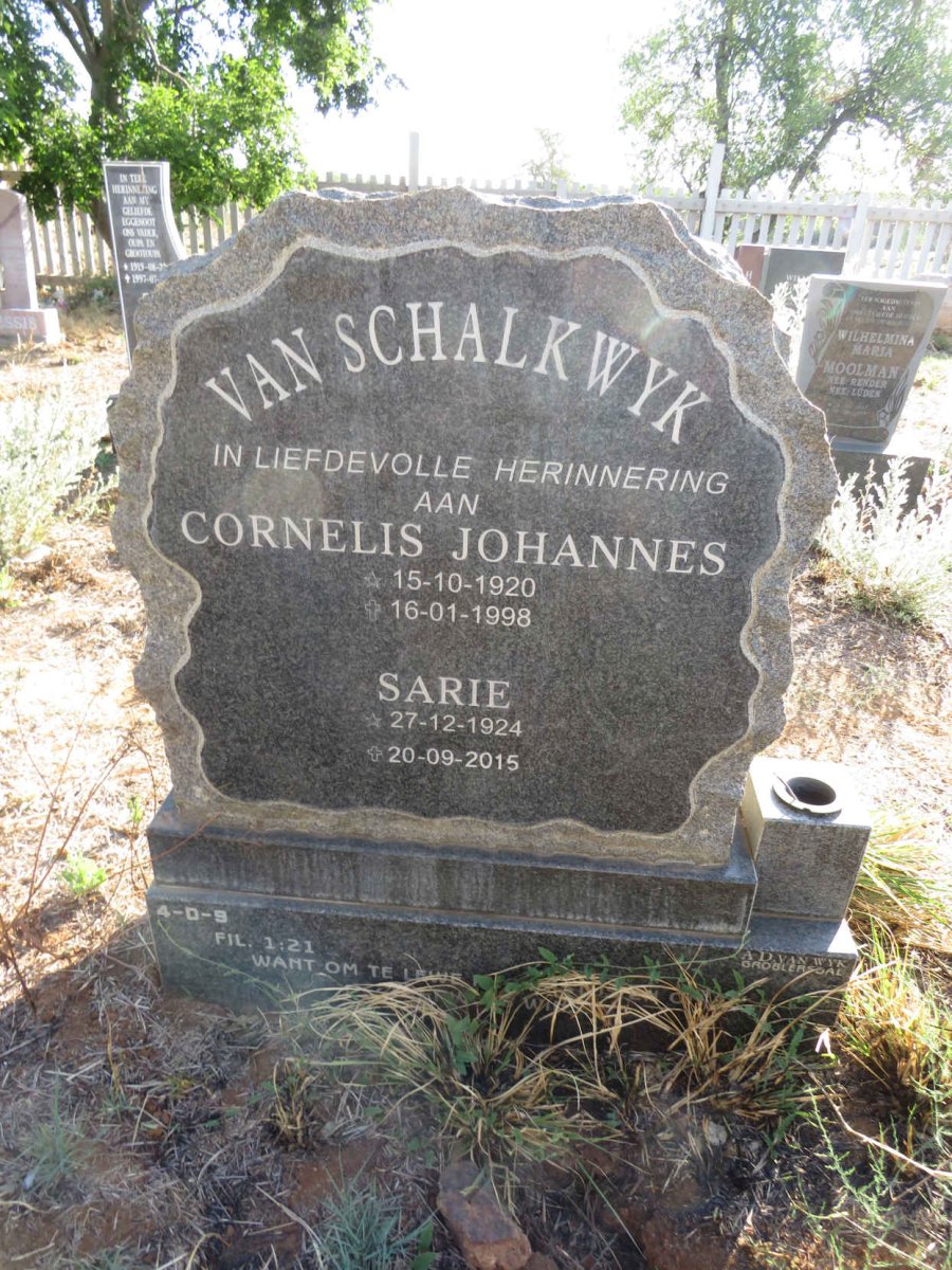 SCHALKWYK Cornelis Johannes, van 1920-1998