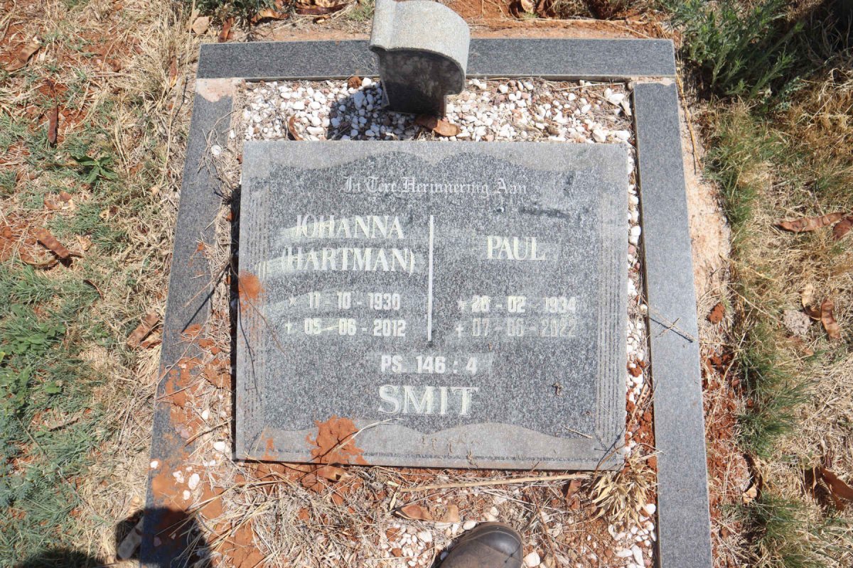 SMIT Paul 1934-2022 & Johanna HARTMAN 1930-2012