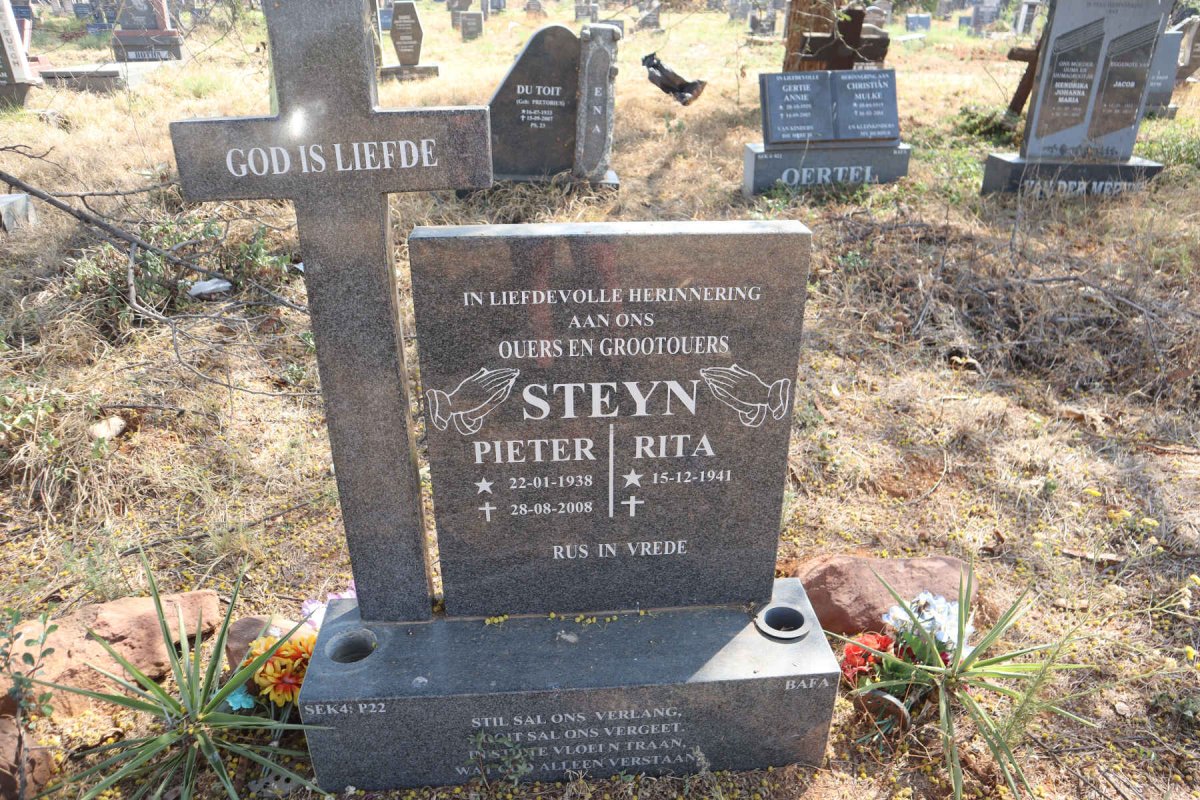 STEYN Pieter 1938-2008 & Rita 1941-
