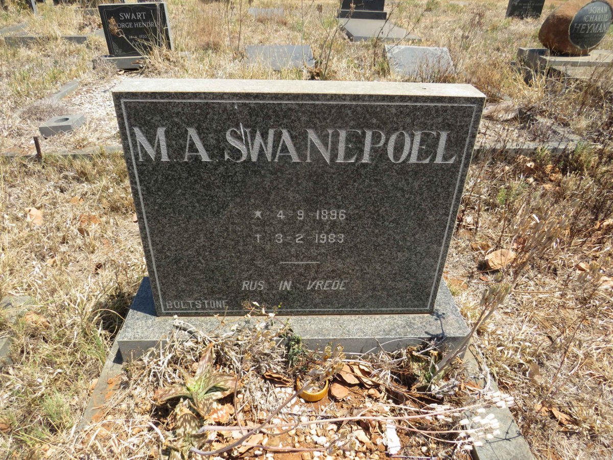 SWANEPOEL M.A. 1896-1983