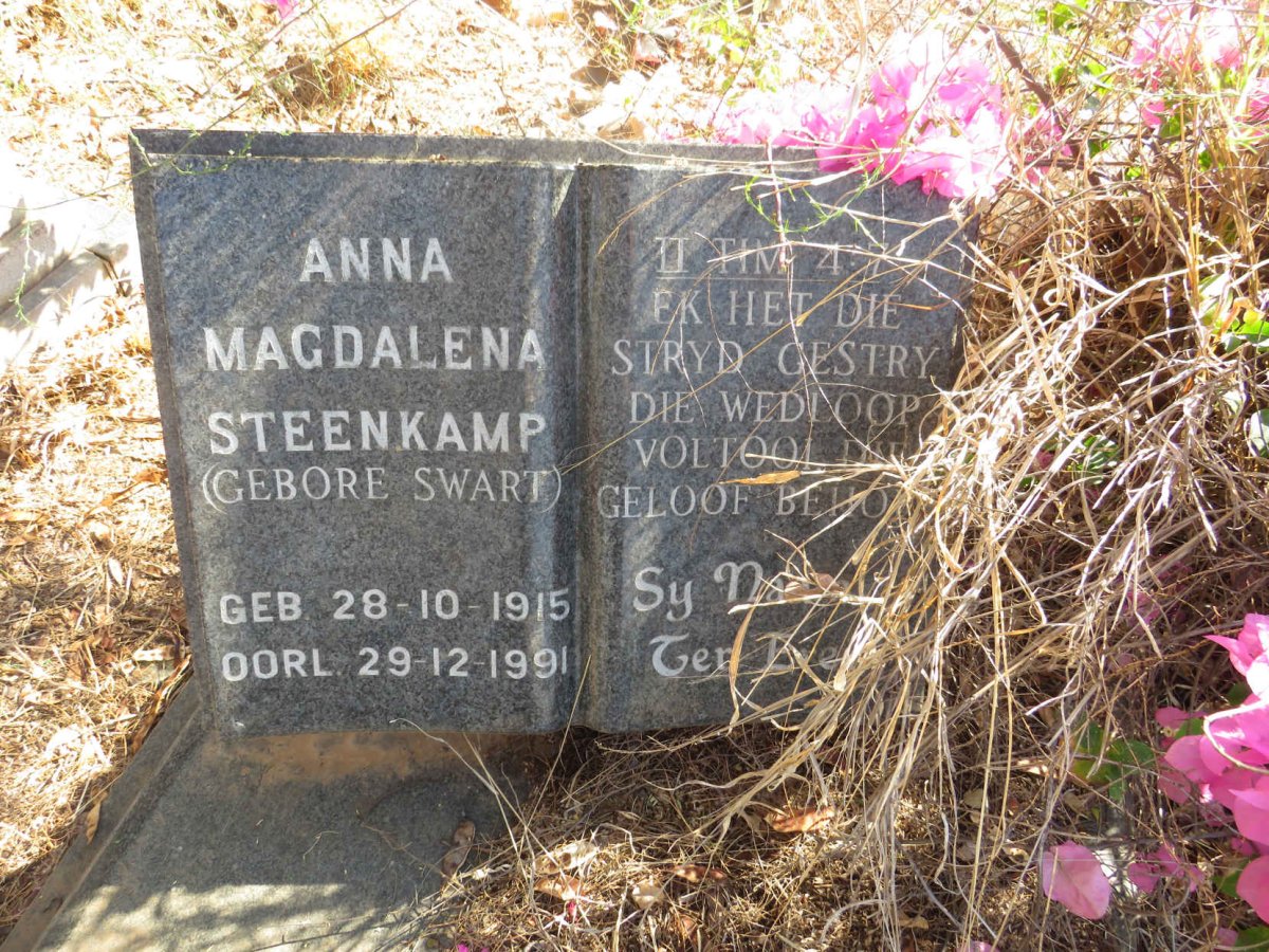 STEENKAMP Anna Magdalena nee SWART 1915-1991