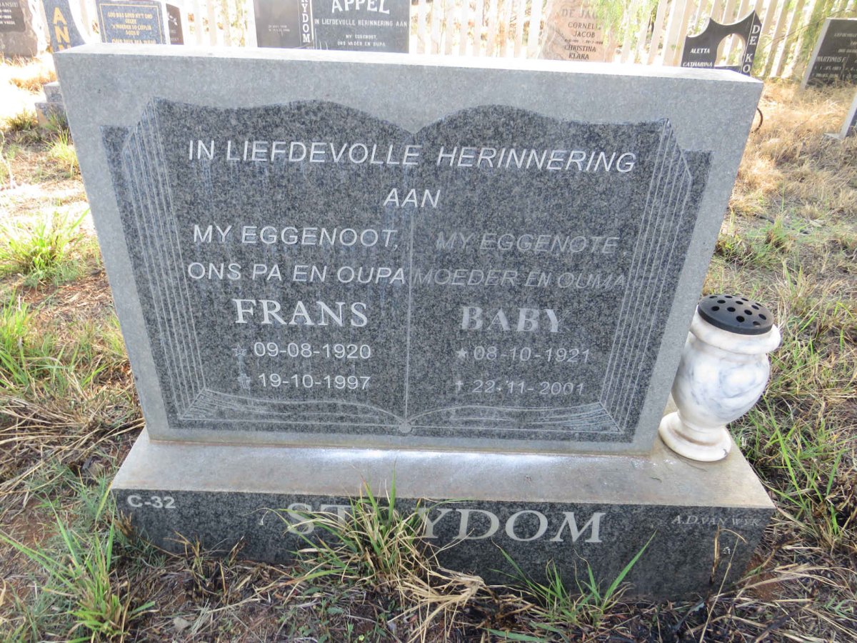 STRYDOM Frans 1920-1997 & Baby 1921-2001
