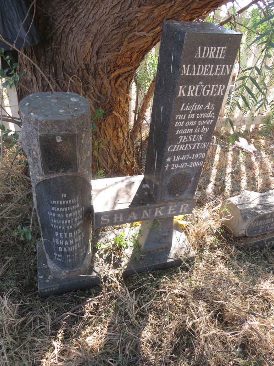 SHANKER Petrus Johannes Daniel 1942-1996 & Adrie Madelein KRUGER 1970-2000