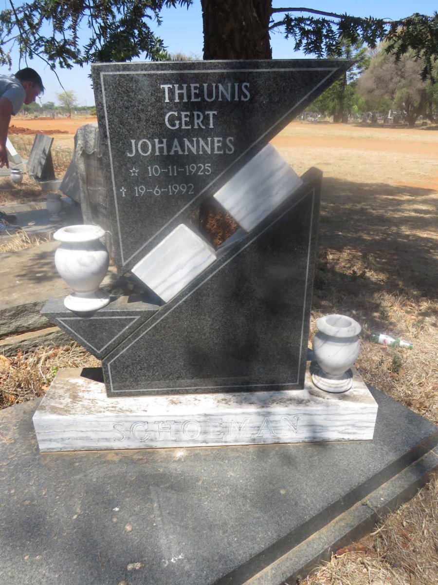 SCHOEMAN Theunis Gert Johannes 1925-1992