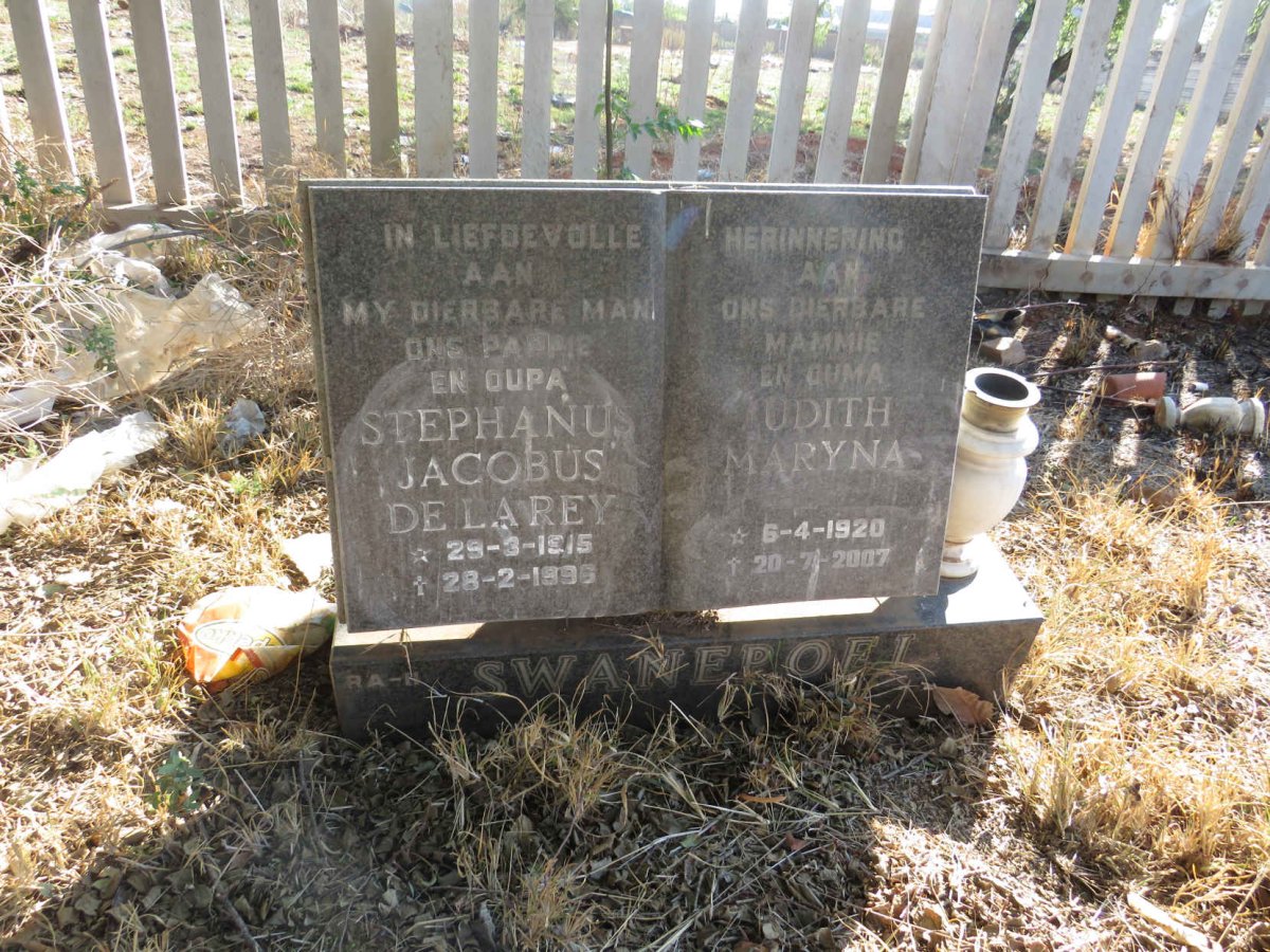 SWANEPOEL Stephanus Jacobus  De La Rey 1915-1996 & Judith Maryna 1920-2007