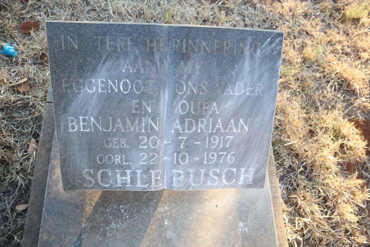 SCHLEBUSCH Benjamin Adriaan 1917-1976