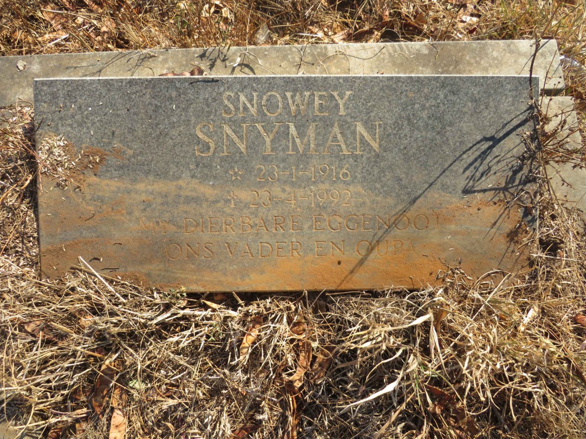 SNYMAN Snowey 1916-1992