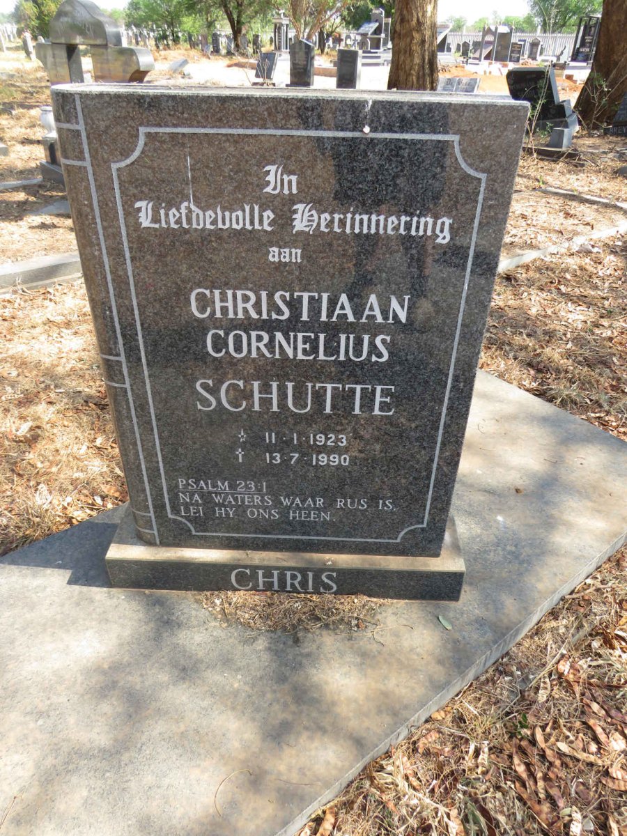 SCHUTTE Christiaan Cornelius 1923-1990