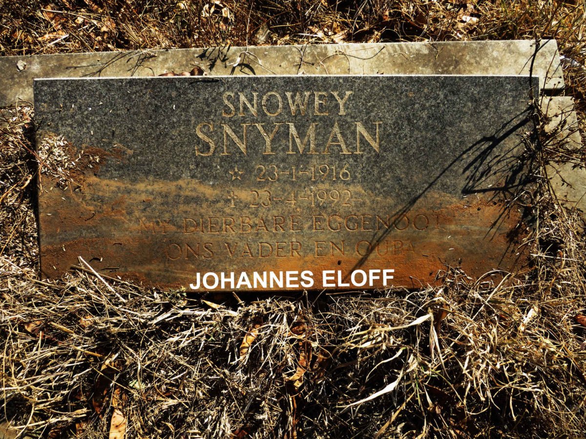 SNYMAN Johannes Eloff 1916-1992