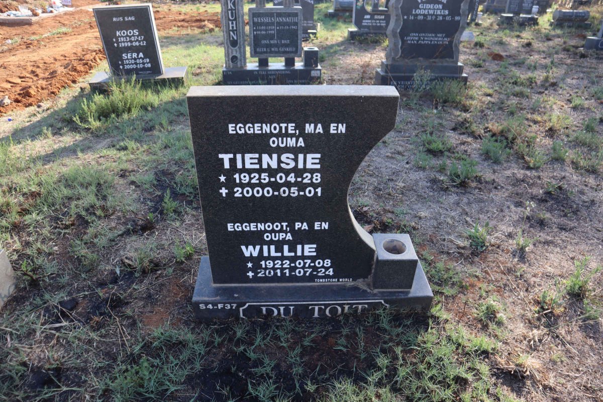 TOIT Willie, du 1922-2011 & Tiensie 1925-2000