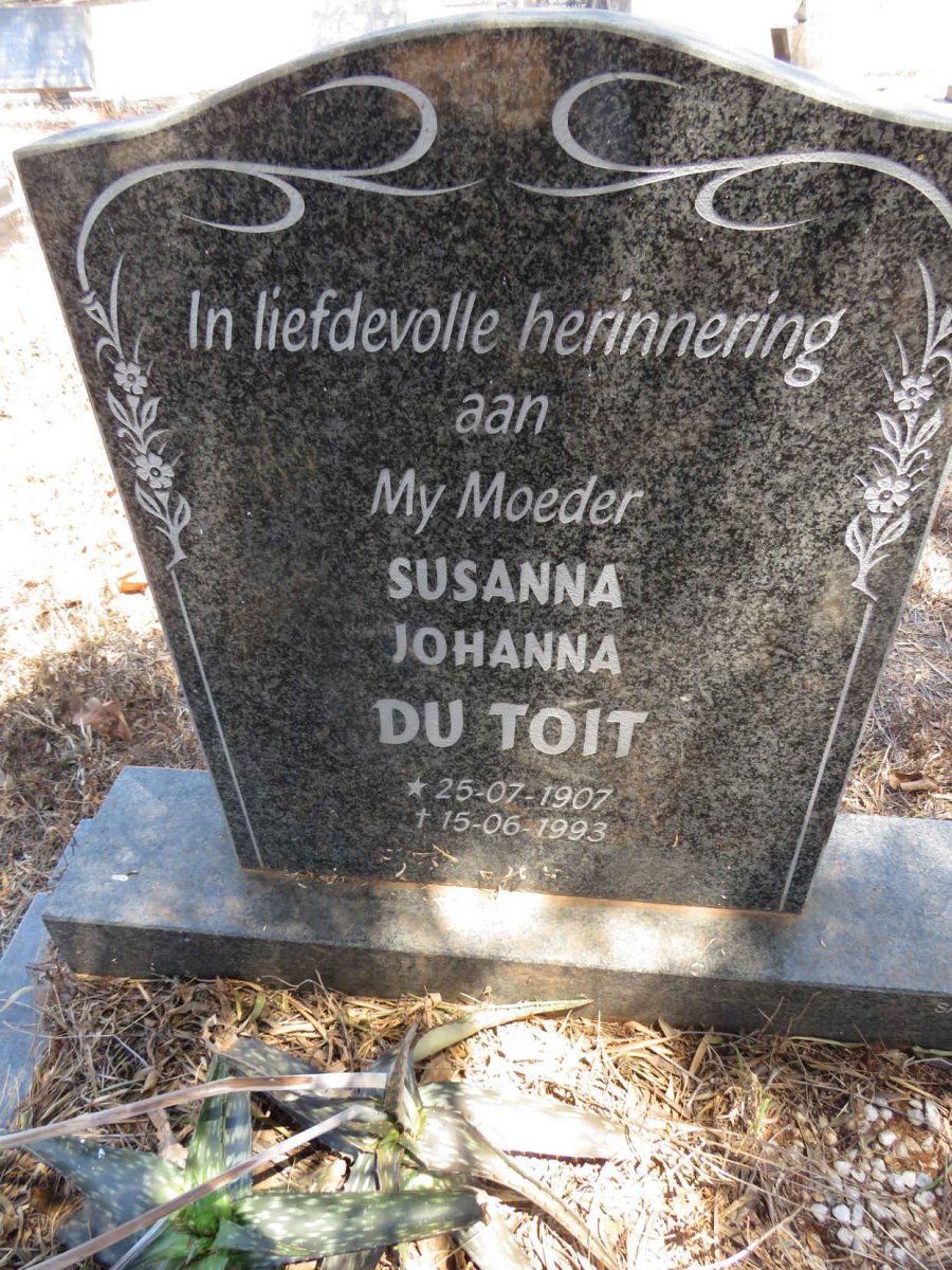 TOIT Susanna Johanna, du 1907-1993