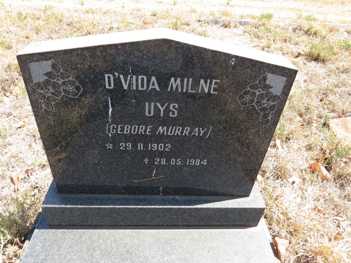 UYS D'Vida Milne nee MURRAY 1902-1984