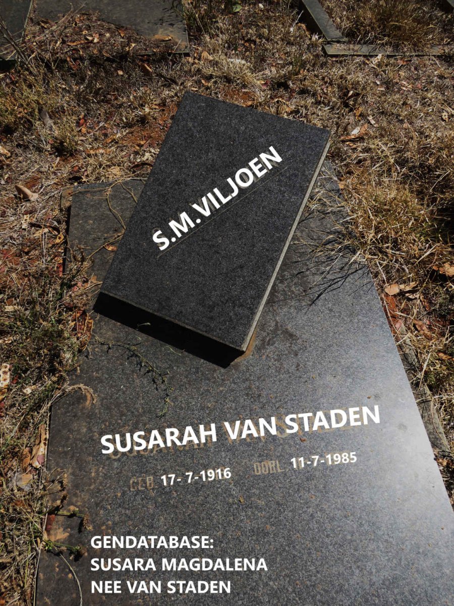 VILJOEN Susarah Magdalena nee STADEN, van 1916-1985