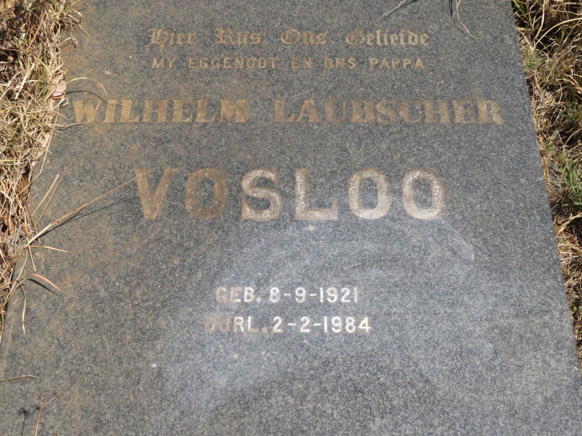 VOSLOO Wilhelm Laubscher 1921-1984