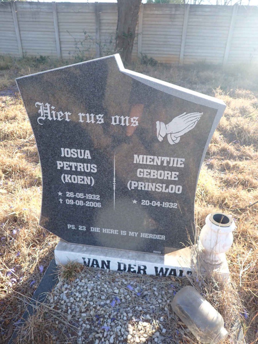 WALT Josua Petrus, v.d. 1932-2006 & Mientjie PRINSLOO 1932-