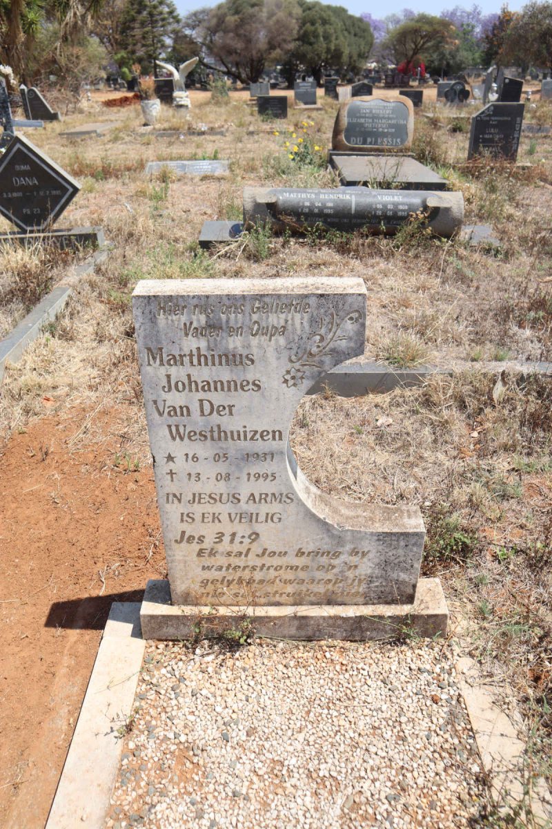 WESTHUIZEN Marthinus Johannes, van der 1931-1995