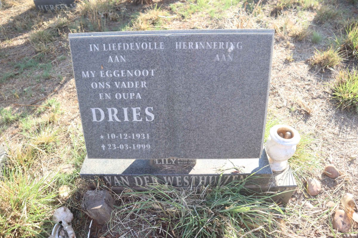 WESTHUIZEN Dries, van der 1931-1999