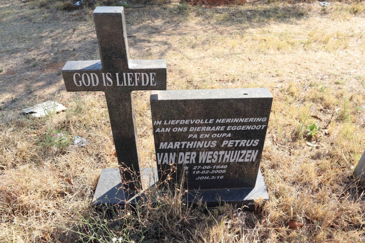 WESTHUIZEN Marthinus Petrus, van der 1949-2006