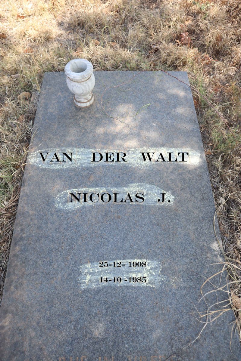 WALT Nicolas J., van der 1908-1985