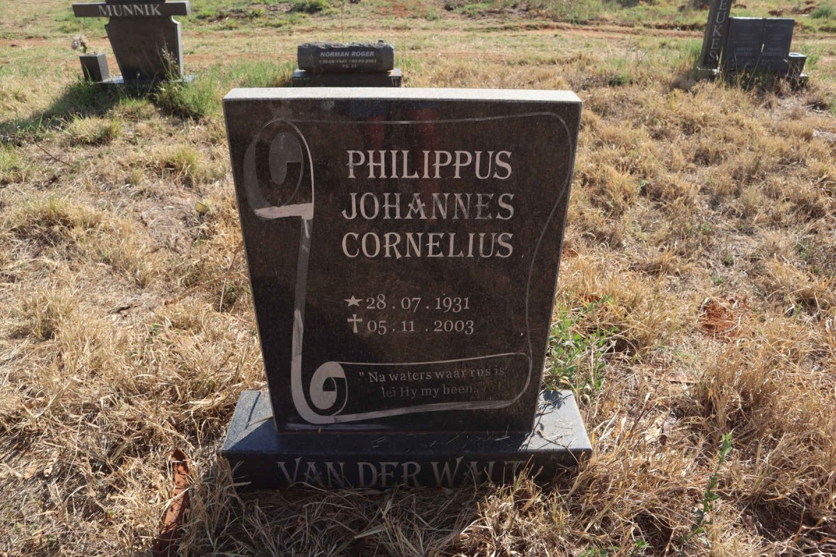 WALT Philippus Johannes Cornelius, van der 1931-2003