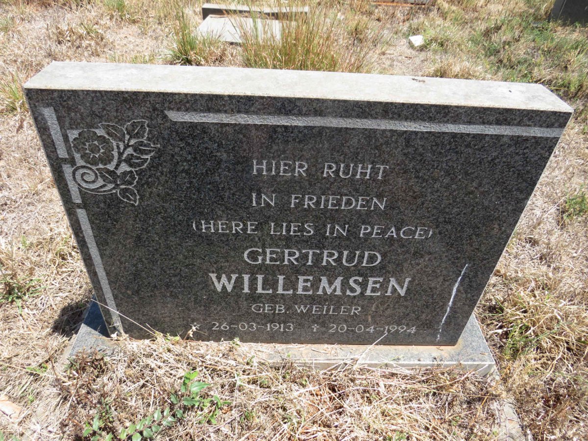 WILLEMSEN Gertrude nee WEILER 1913-1994
