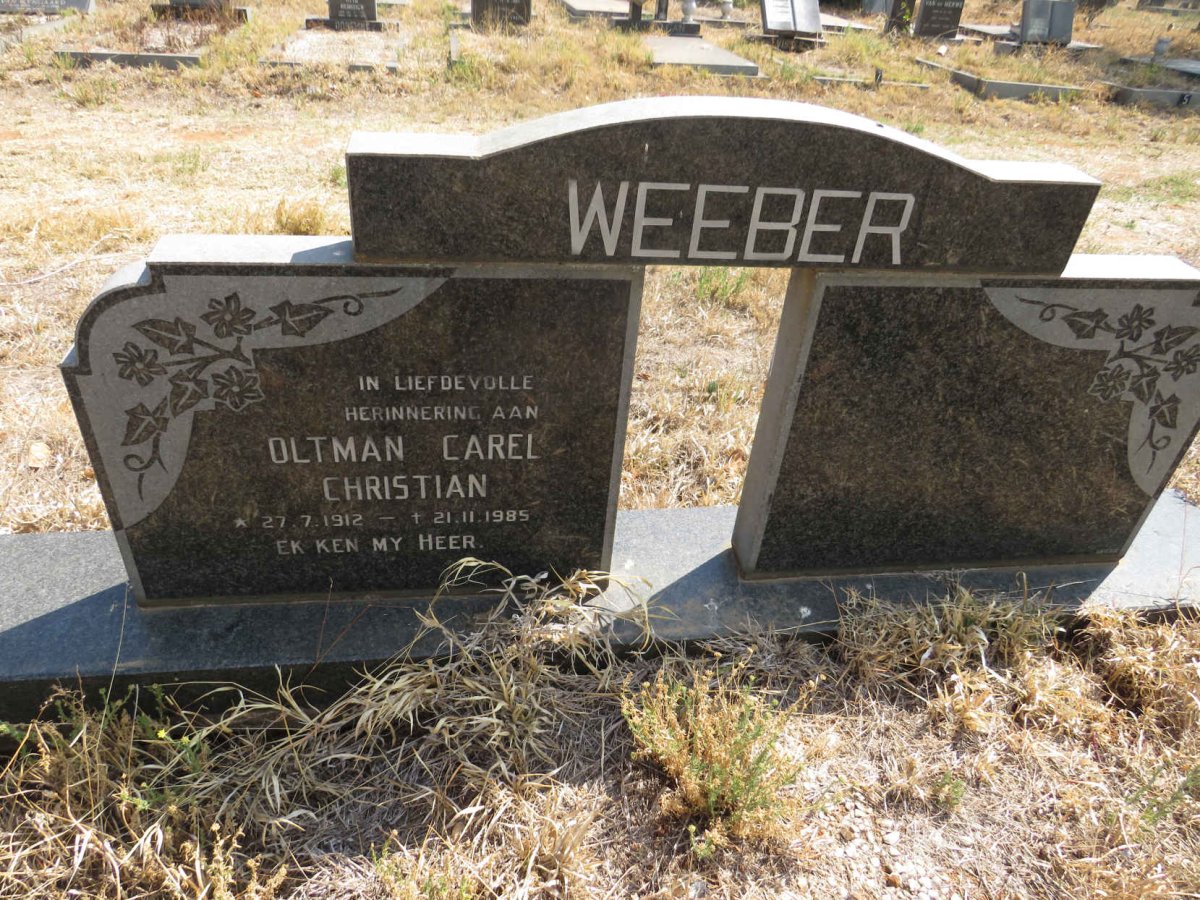 WEEBER Oltman Carel Christian 1912-1985