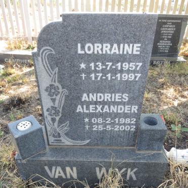 WYK Lorraine, van 1957-1997 :: VAN WYK Andries Alexander 1982-2002