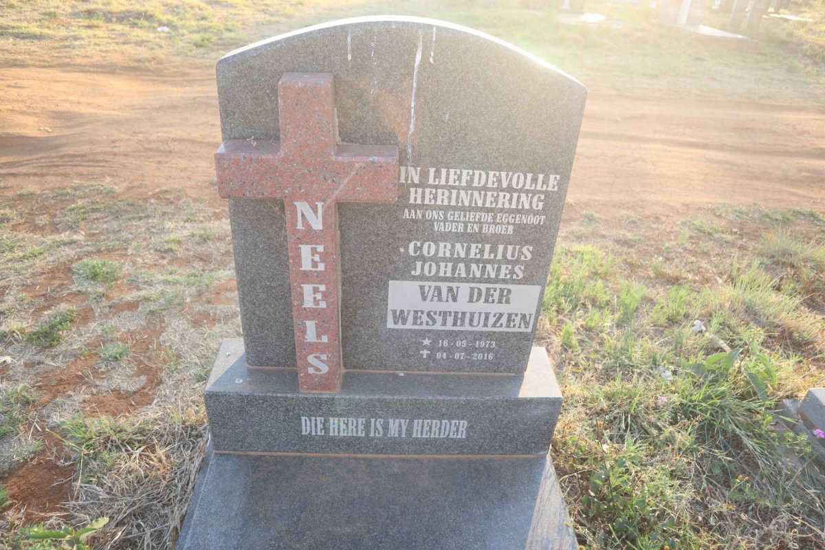 WESTHUIZEN Cornelius Johannes, van der 1973-2016