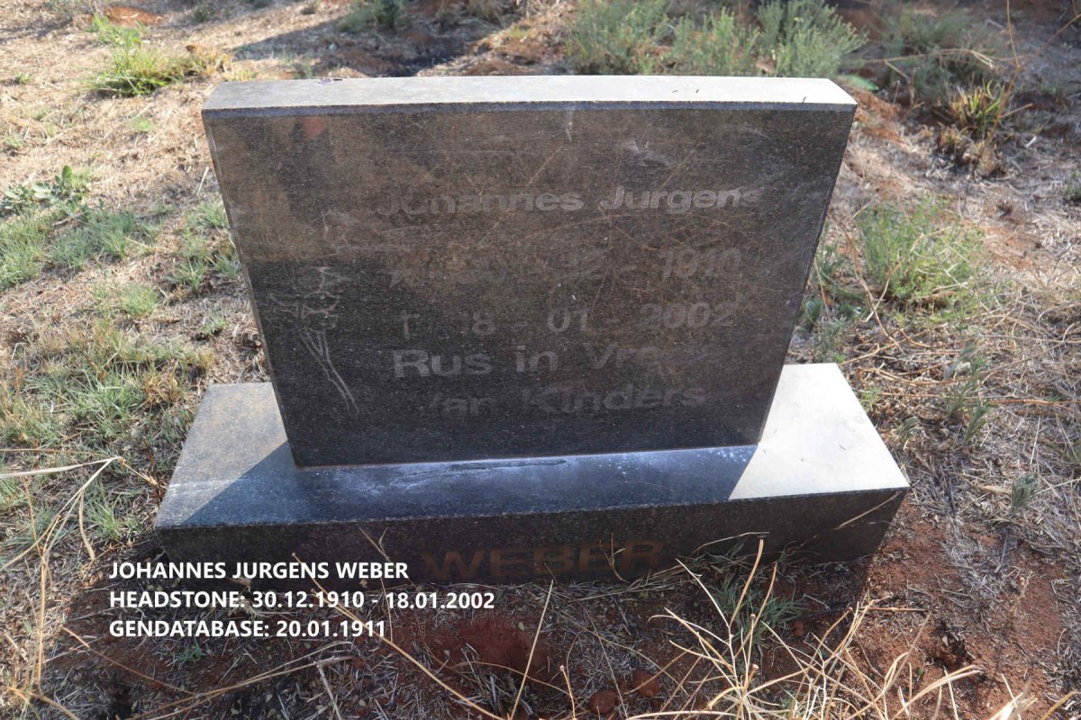 WEBER Johannes Jurgens 1910-2002