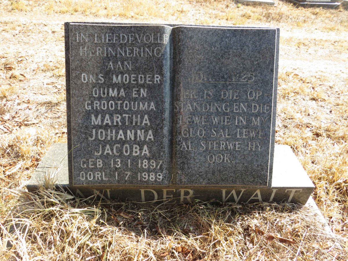 WALT Martha Johanna Jacoba, van der 1897-1989