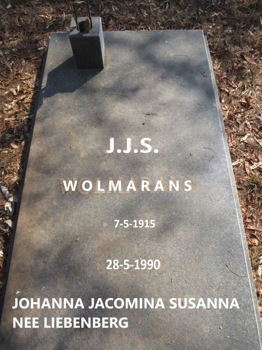 WOLMARANS Johanna Jacomina Susanna nee LIEBENBERG 1915-1990