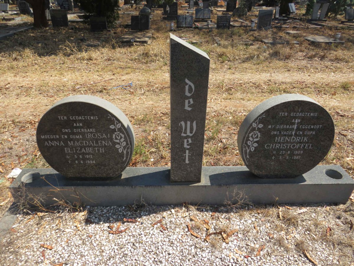 WET Hendrik Christoffel, de 1909-1987 & Anna Magdalena Elizabeth 1912-1994