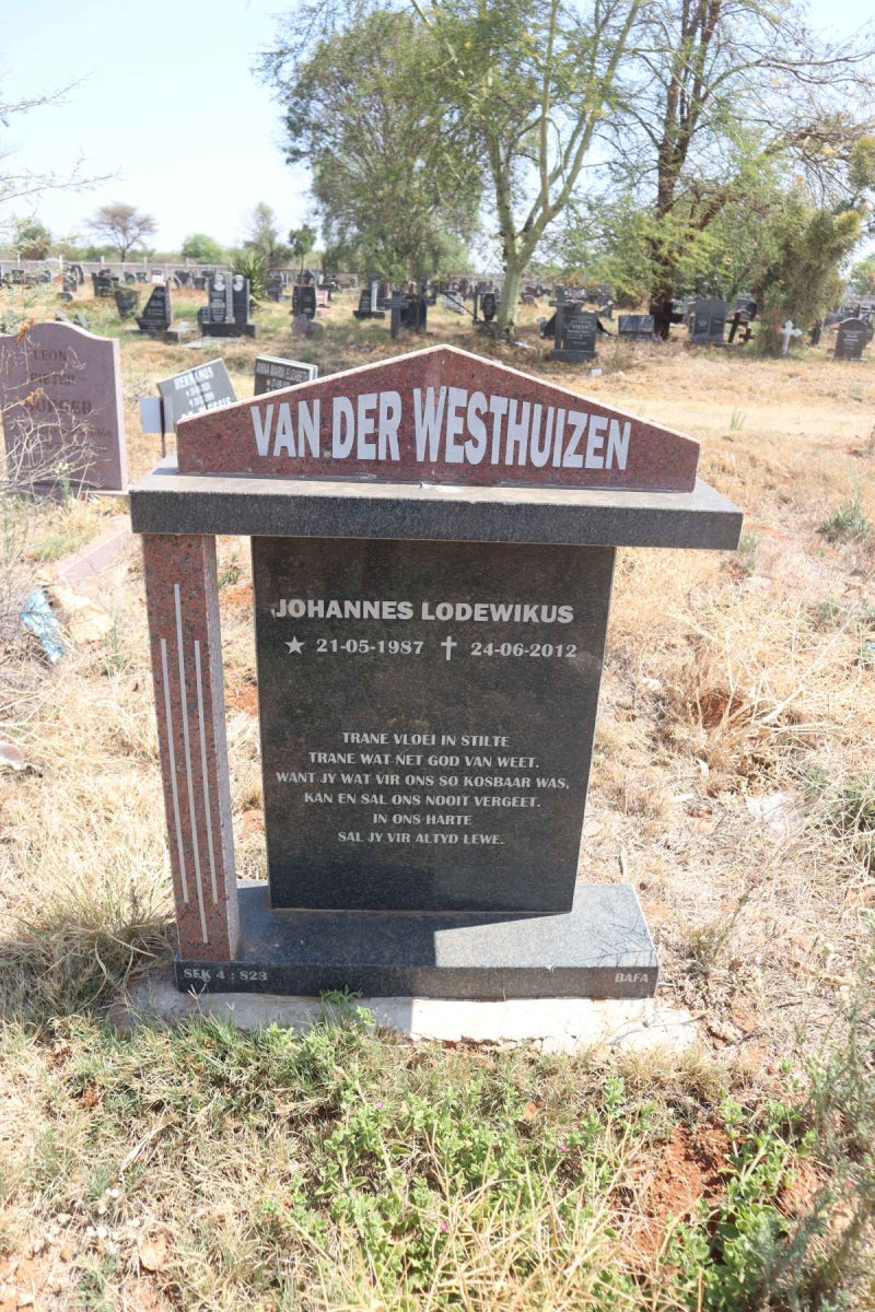 WESTHUIZEN Johannes Lodewikus, van der 1987-2012